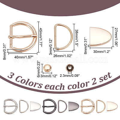 6 комплект из 3-х цветных пряжек для ремней из сплава FIND-WR0011-11-1