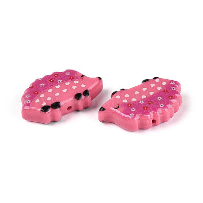 Печатные непрозрачные бусины из смолы&nbsp;RESI-N043-14A-1