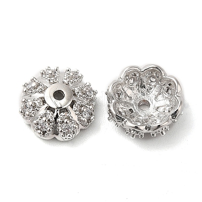 Латунные микро проложить кубического циркония Шапочки KK-E068-VF836-1-1