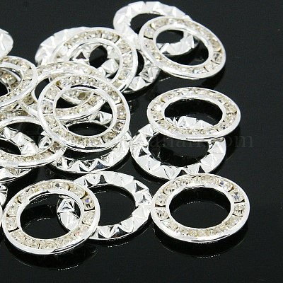 Messing Strass Verknüpfung Ringe&nbsp;RB-D047-16mm-01S-1