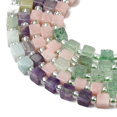 Нити бусин из натурального зеленого клубничного кварца G-H333-03L-1