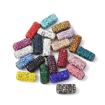 Латунные бусины из стразов и глины KK-P305-07B-G-1