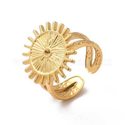 Ионное покрытие (ip) 304 нержавеющая сталь открытая манжета кольцо выводы RJEW-H136-07G-1