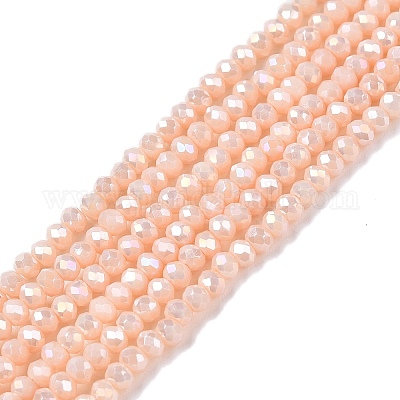 Стеклянные бусины с гальваническим покрытием  EGLA-A044-P1mm-B05-1