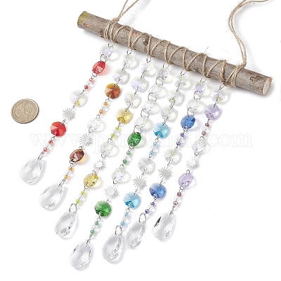 Стеклянные каплевидные и восьмиугольные бусины HJEW-JM04539-1