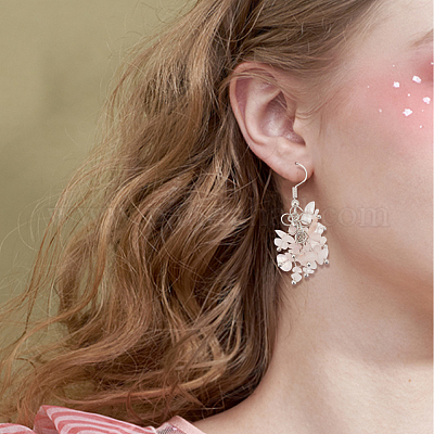 6 пара серег-кластеров из натуральных смешанных драгоценных камней в 6 стилях EJEW-AN0004-78-1