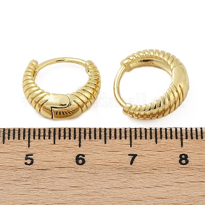 Фактурные серьги-кольца из латуни EJEW-L299-05G-1