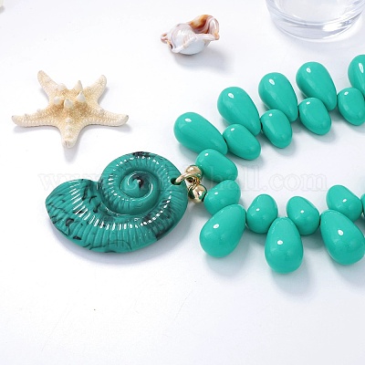 Подвеска из смолы в форме раковины NJEW-Z094-01G-1