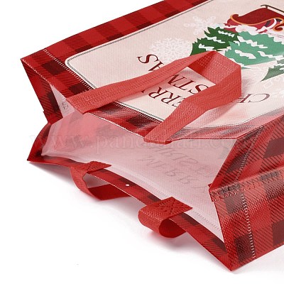 Ламинированные нетканые водонепроницаемые сумки на рождественскую тематику ABAG-B005-02B-01-1