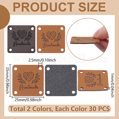 60 шт. 2 стиля этикеток из искусственной кожи FIND-UN0007-62A-1