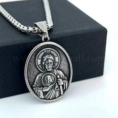 Древнегреческие ожерелья с подвеской из нержавеющей стали 304 с изображением святого Иуды для мужчин DV4851-1