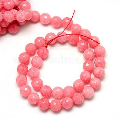 Chapelets de perle en jade blanc naturel&nbsp;G-R346-8mm-16-1