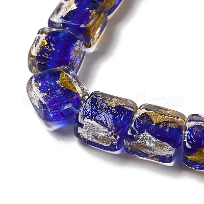 Бусины ручной работы из золотой и серебряной фольги в технике лэмпворк FOIL-C001-01C-06-1