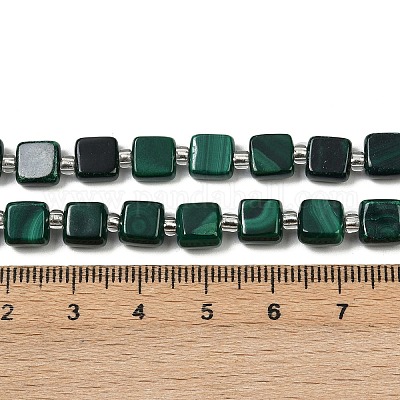 Природного малахита бисер нитей G-L630-A01-7x7mm-1