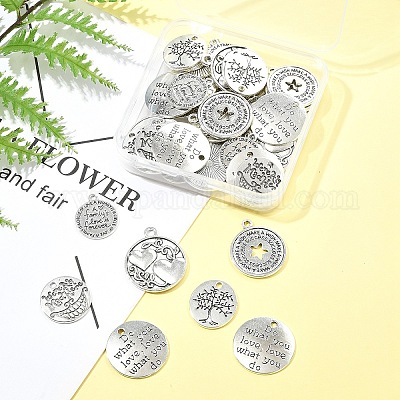 50 шт. Подвески из сплава в тибетском стиле TIBE-FS0003-25-RS-1