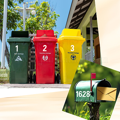 Самоклеящиеся светоотражающие наклейки для почтовых ящиков № 0~9 для домашних животных DIY-WH20010-26A-01-1