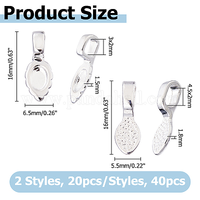 40 шт. 2-х стилевые зажимные скобы из сплава и латуни FIND-HS0001-86-1