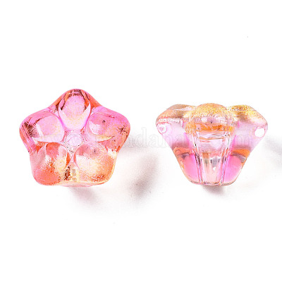 Двухцветный прозрачный стеклянный шарик GGLA-S054-011D-01-1