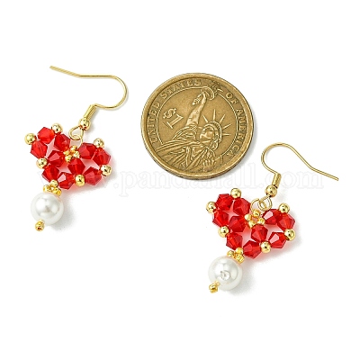 Болтающие серьги из стекла EJEW-MZ00320-1