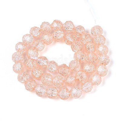 Прозрачные треск стекла бисер нитей GLAA-N053-8mm-09-1