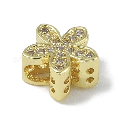 Покрытие стойки латунь микропаве прозрачные кубические циркониевые бусины KK-A220-11A-G-1