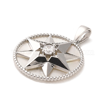 Кулоны из латуни с микропейвом и кубическим прозрачным цирконием KK-P260-27B-P-1