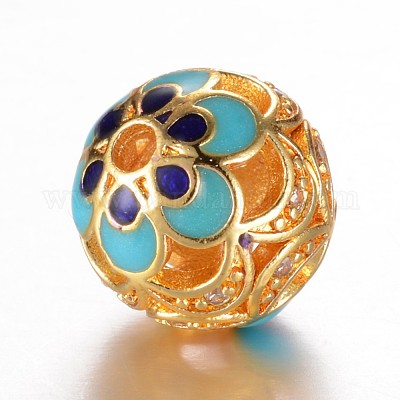 Латунные микро проложить кубического циркония бусы X-ZIRC-D114-23G-1