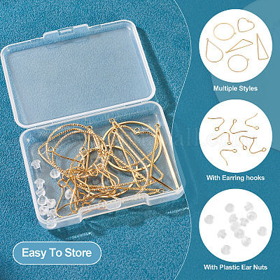 Наборы для самостоятельного изготовления сережек-подвесок из латуни в форме треугольника и капли DIY-TA0012-94-1