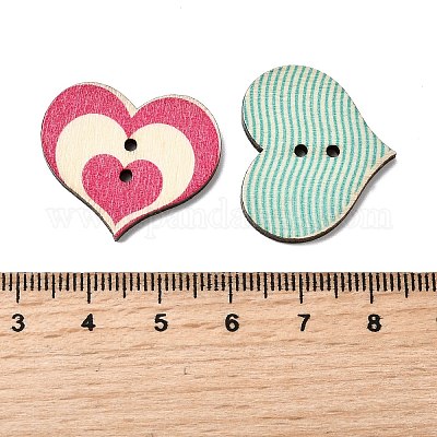 2 отверстия печатных деревянные кнопки WOOD-S037-008-1-1