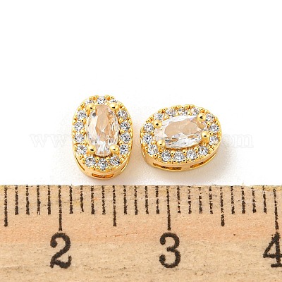 Латунные микро проложить кубического циркония бусы KK-Q809-30G-1