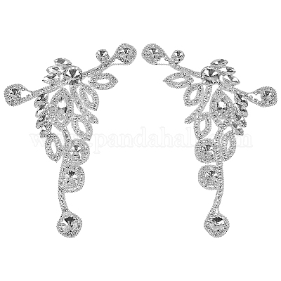 2 шт. 2 стиля цветочные сплавы стразы украшения аксессуары DIY-FG0008-05B-1