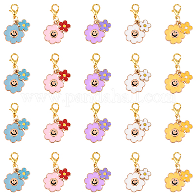 40шт 5 цвета сплава эмали кулон украшения&nbsp;HJEW-YW00159-1