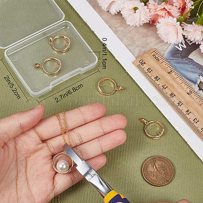 5 шт. латунные подвески-гвоздики с микропаве из прозрачного кубического циркония KK-BBC0008-79-1