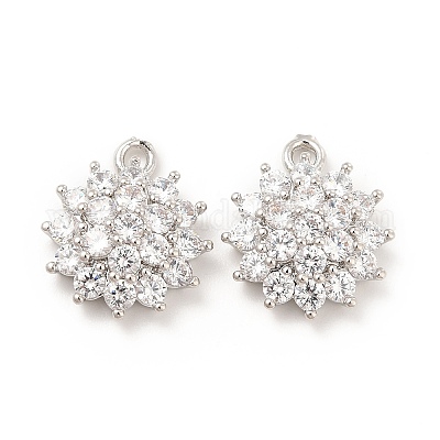 Латунные микропаве прозрачные подвески с фианитом KK-E071-11P-1