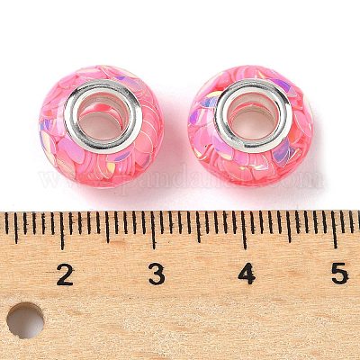 Прозрачные европейские бусины-рондель из смолы RESI-S023-31-1