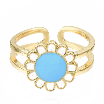 Манжеты из латуни с эмалью RJEW-S045-114-NR-1