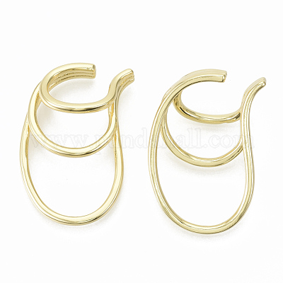 Серьги-манжеты из латуни EJEW-S201-204G-NF-1