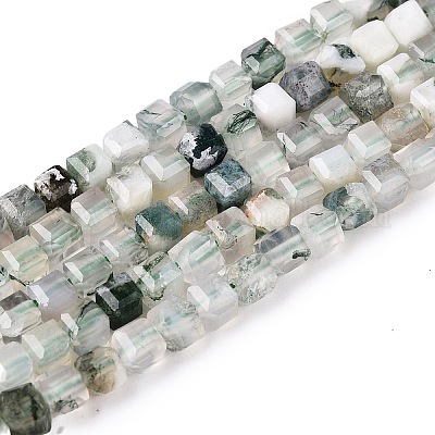 Природные моховой агат бисер нитей G-T138-211K-1