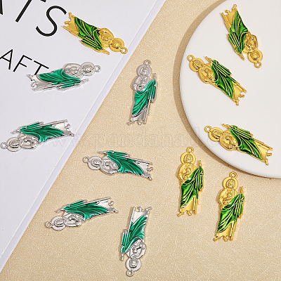 12 шт. 2-х цветные эмалевые подвески из сплава большие ENAM-CA0001-54-1