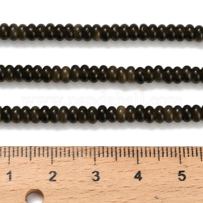 Естественный золотистый отлив обсидиан бисер пряди G-Z110-B31-2x4mm-1