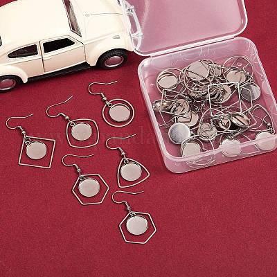 Полые крючки для серег из нержавеющей стали EJEW-SZ0001-23P-1