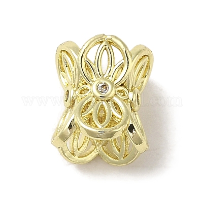 Латунные микропаве прозрачные кубики из циркония KK-K371-23G-1