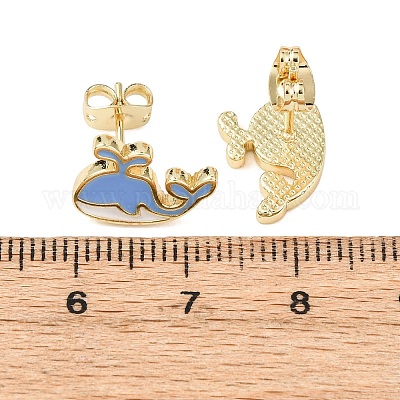 Серьги-гвоздики из латуни EJEW-B152-01G-03-1