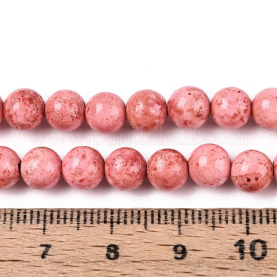 Окрашенные синтетические нити окаменелых бусин G-T139-6mm-66D-1