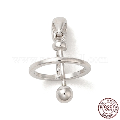 Антикоррозийное покрытие родием 925 стерлинговый серебряный медальон в форме планеты с застежкой-молнией STER-NH0001-55B-P-1