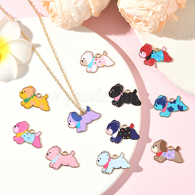 24шт 12 цвета подвески из цинкового сплава с эмалью&nbsp;ENAM-SC0007-28-1