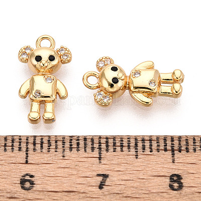 Латунные микропаве прозрачные подвески с фианитом KK-T078-02G-03-1