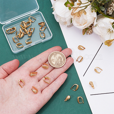 30 шт. латунные микрофибровые зажимные скобы с кубическим цирконием KK-UN0004-94-1