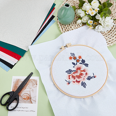 8 шт. 8 цвета 14ct вышивка крестиком канва хлопок ткань для вышивки DIY-FG0007-92-1