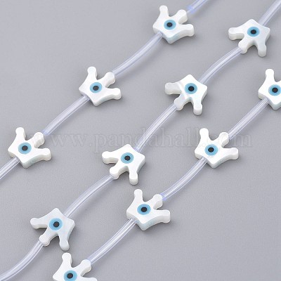 Натуральные белые бусины из перламутровых ракушек X-SSHEL-L018-010-1